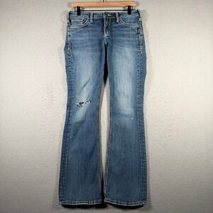 Silver Jeans Co Suki Bootcut Jeans Womens 29x33 Medium Wash Distressed
